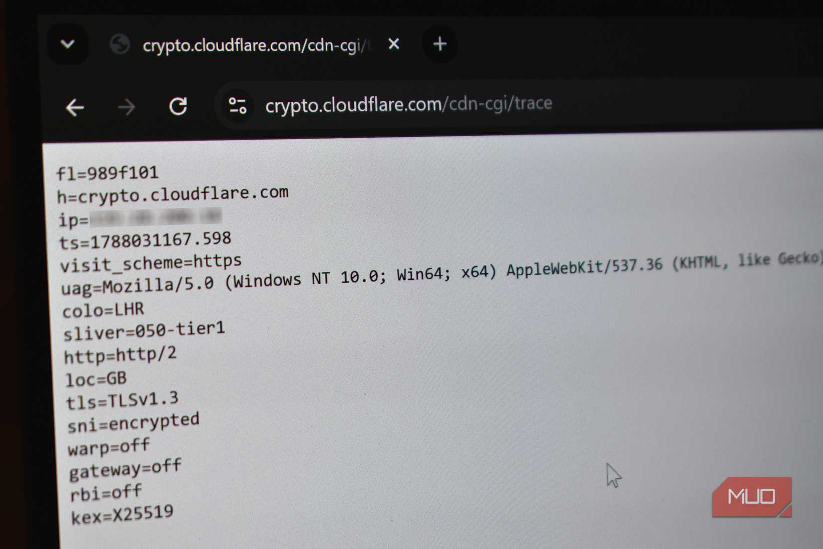 encrypted client hello test site showing positive result.
