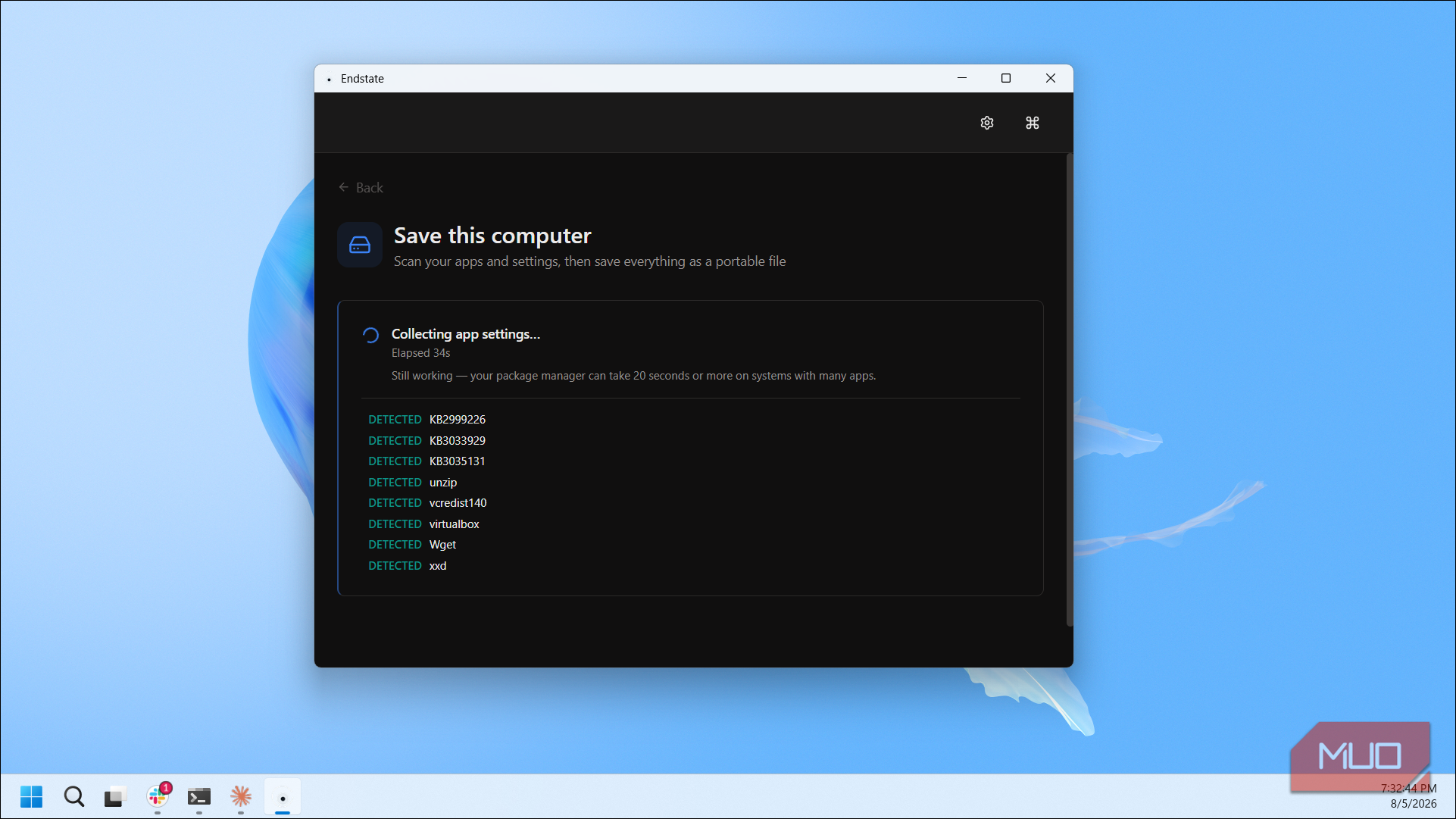 Endstate App Collecting App Settings To Save Computer Configuration