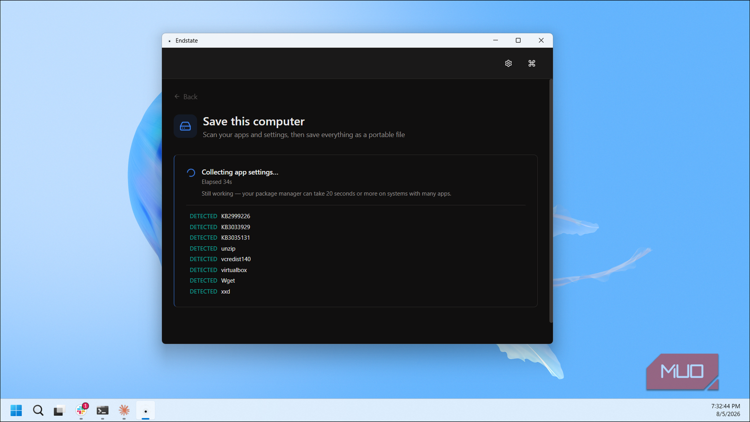 Endstate App Collecting App Settings To Save Computer Configuration