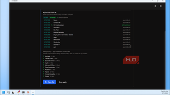 Endstate App Scan Results Showing Detected Apps And Settings On Pc
