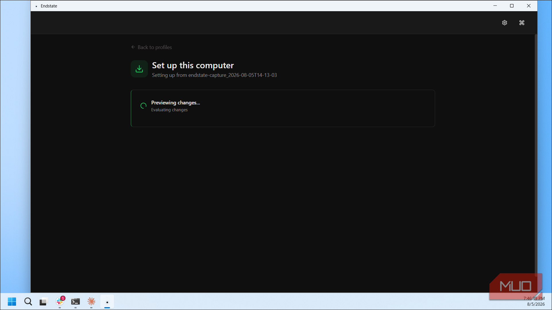 Endstate Computer Setup Configuration Preview Evaluating Changes