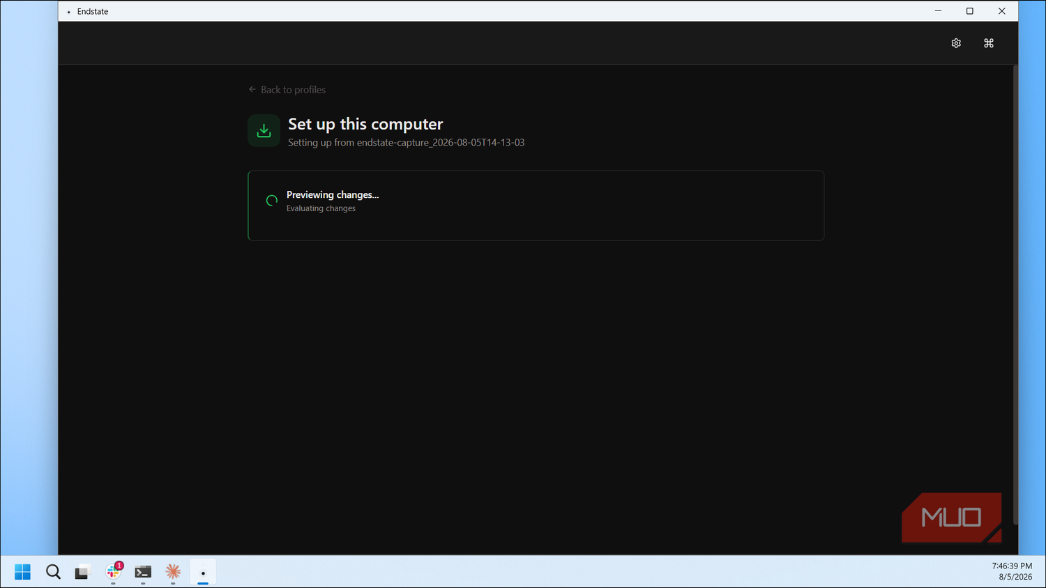 Endstate Computer Setup Configuration Preview Evaluating Changes