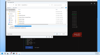 Endstate Save Capture File Dialog With Bundle Filename And Crucial Ssd Location