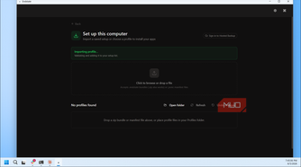 Endstate Setup Computer Profile Import Screen With No Profiles Found