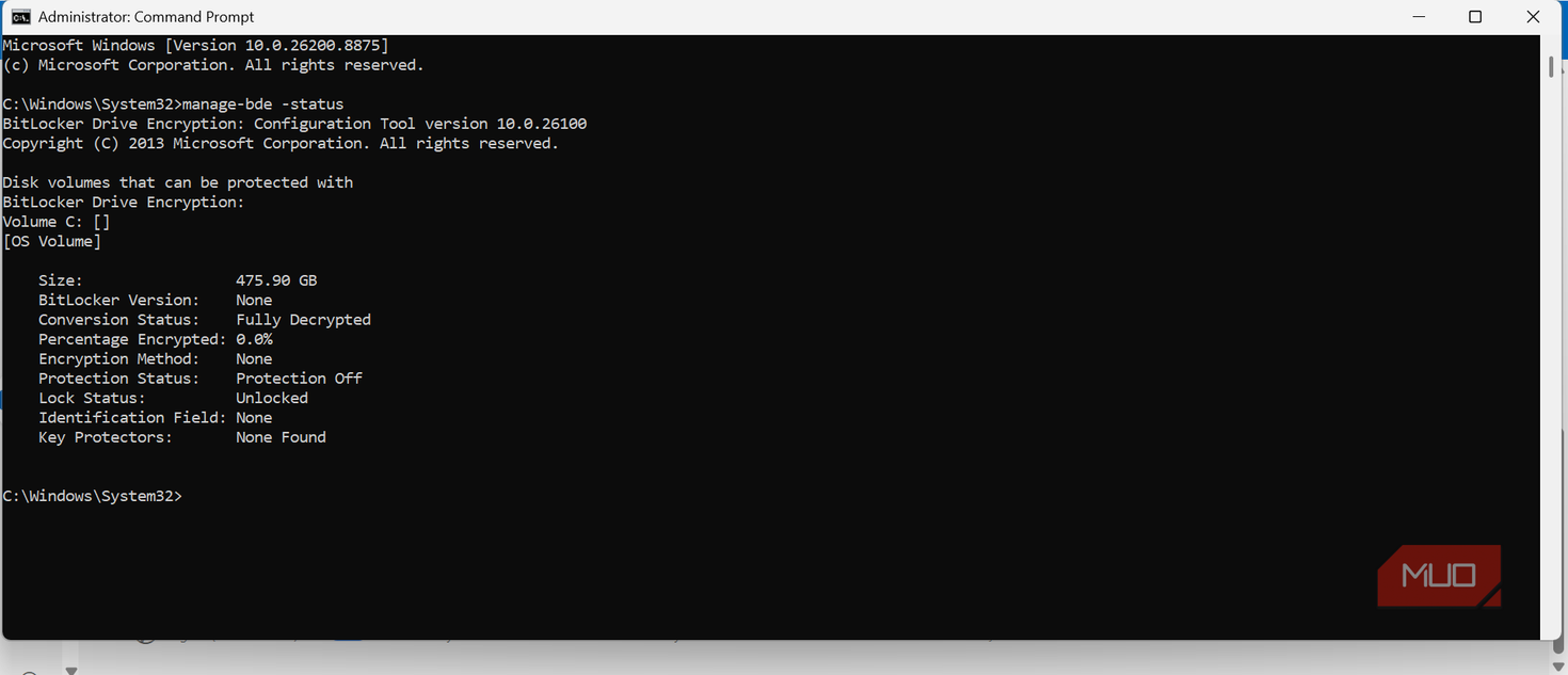 etailed encryption report on Windows