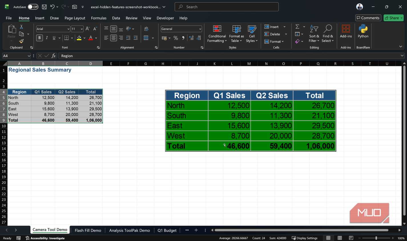 Excel window with snapshot and source highlighted.