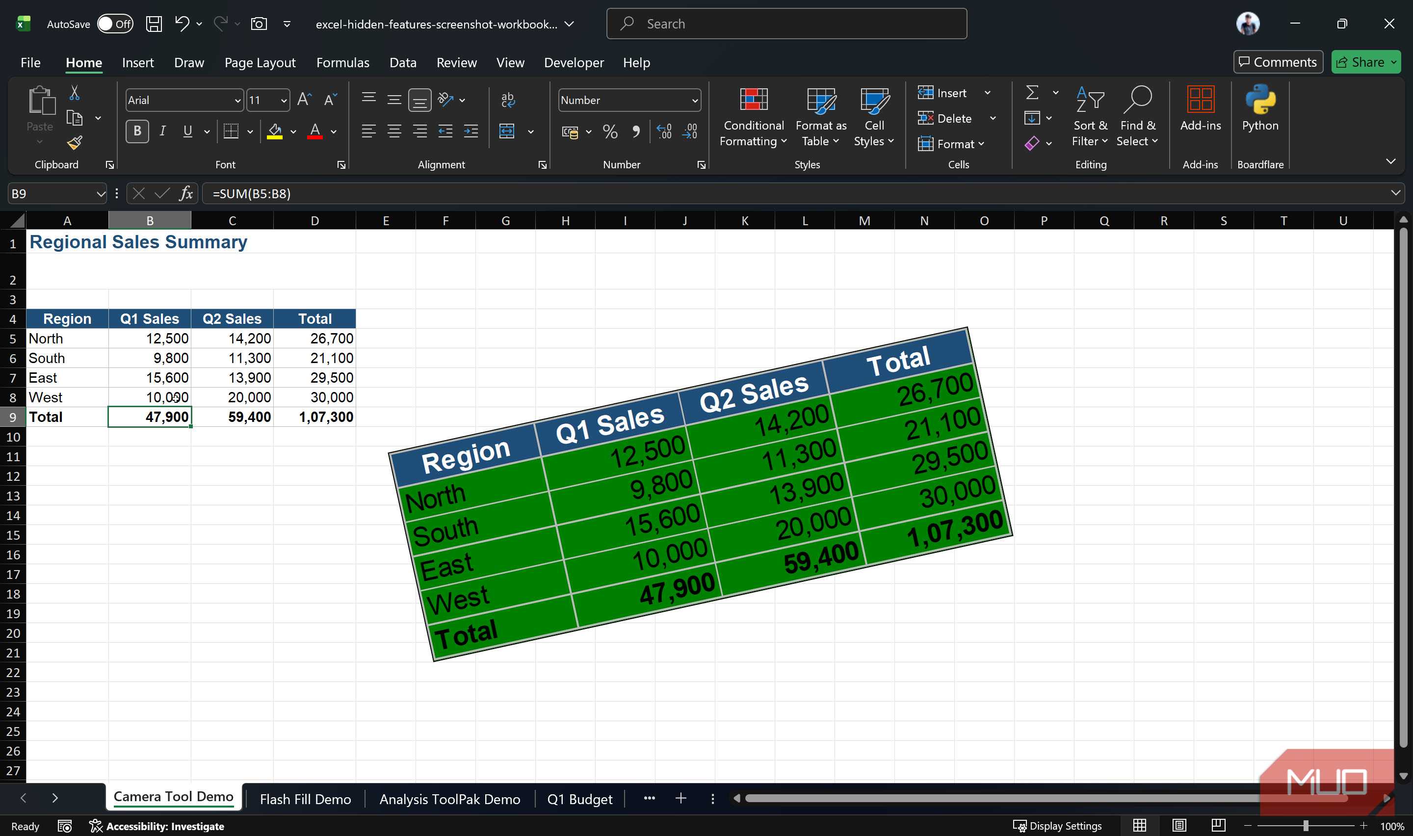 Excel window with snapshot updating with live data.