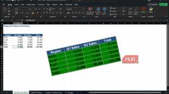 Excel window with snapshot updating with live data.