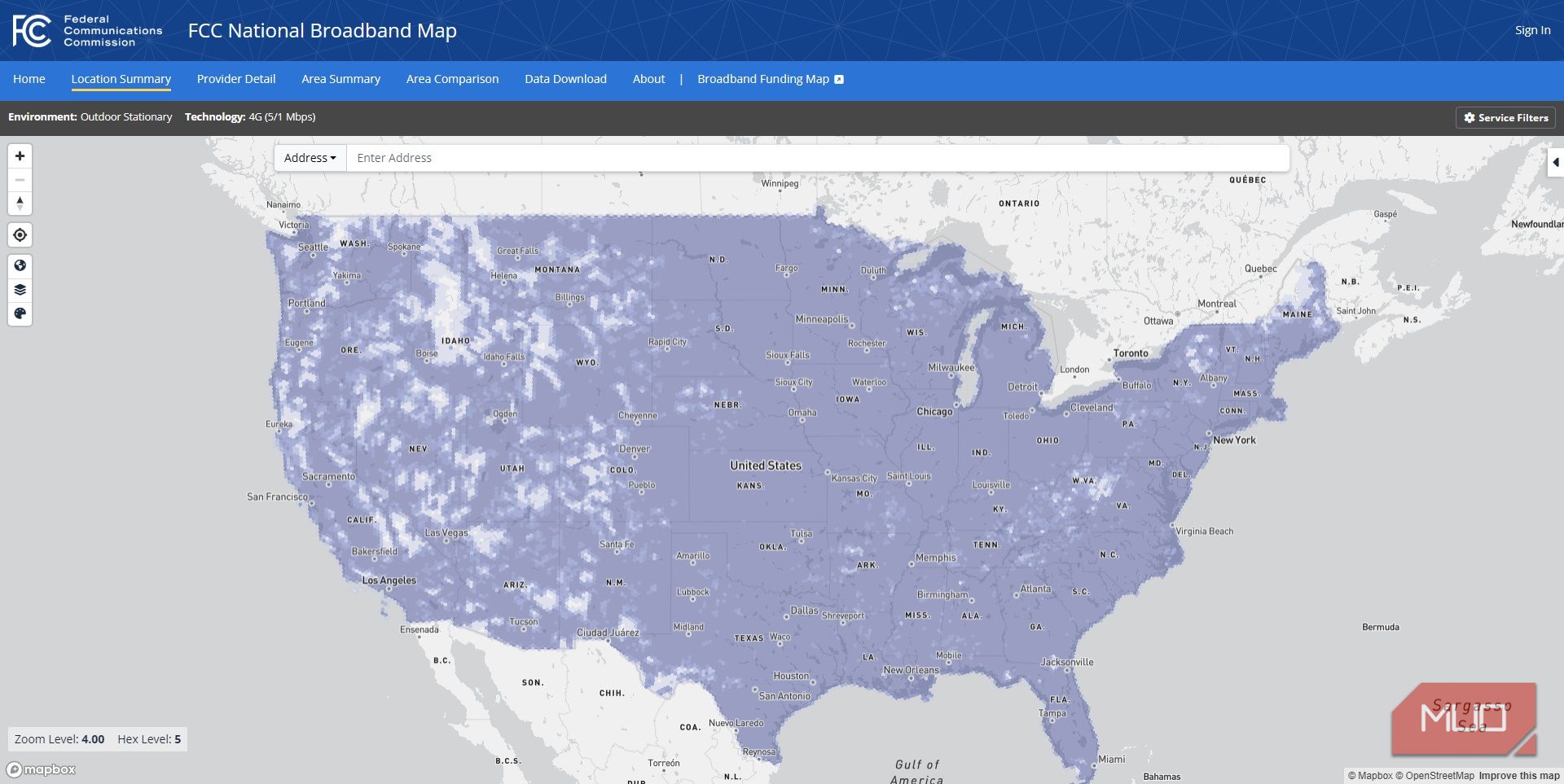 fcc national broadband map 4g coverage national