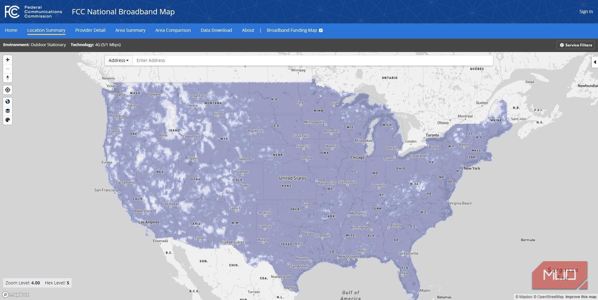 fcc national broadband map 4g coverage national