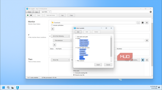 File Juggler Sort Pdfs Rule With Select Variable Dialog Showing Date Options