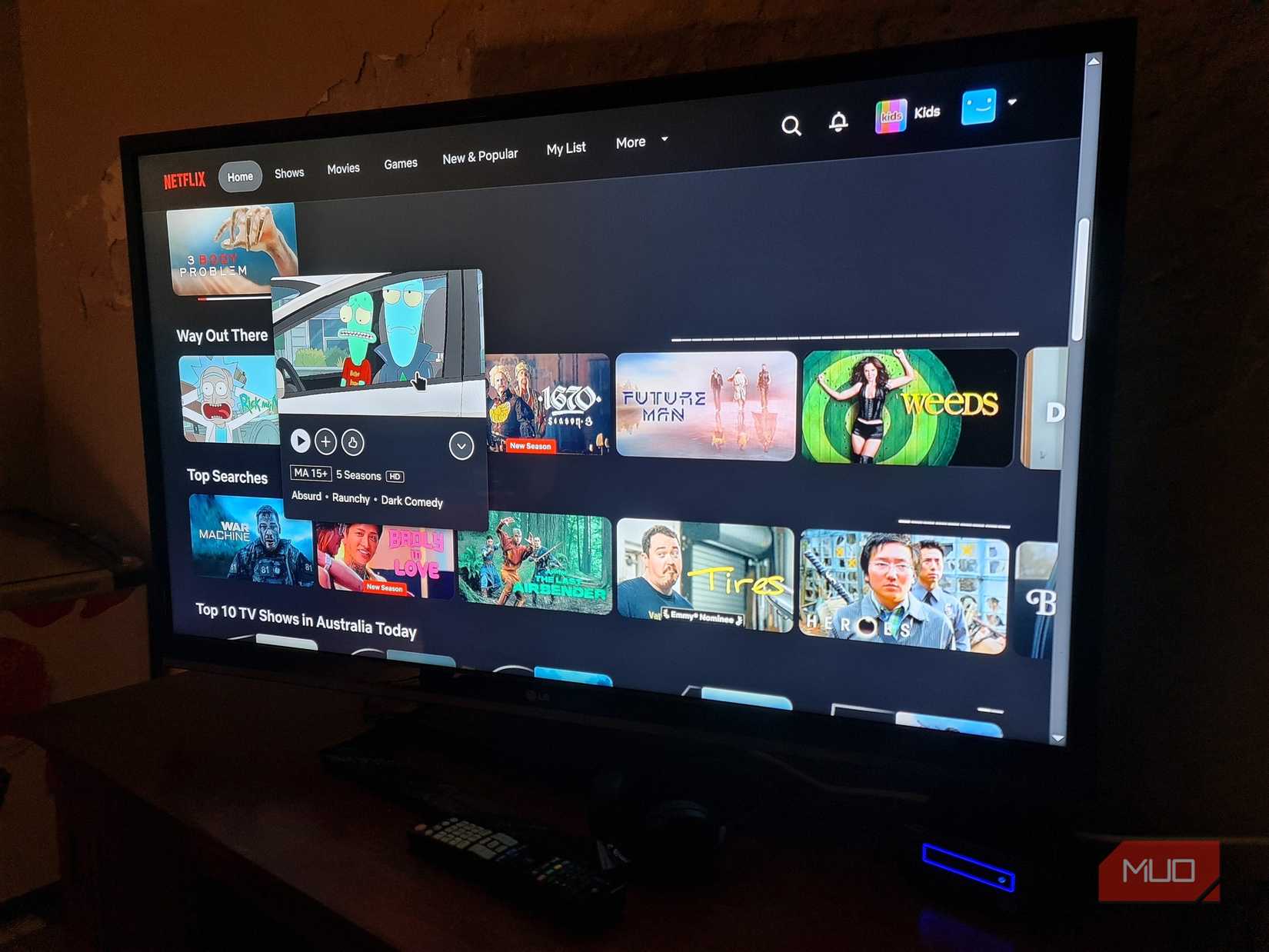 Netflix Linux Mint Web App running is an isolated browser profile at full screen
