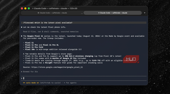 Claude Code on Firecrawl showing the latest data search results