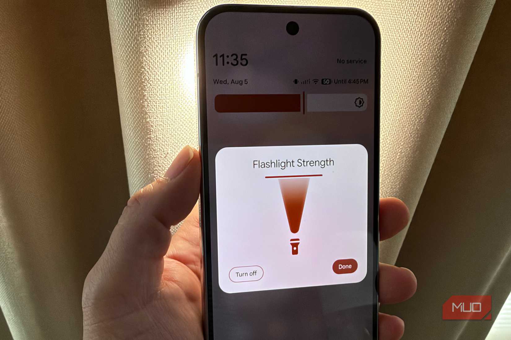 flashlight brightness slider