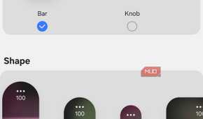 Flex Volume UI bar and knob styles with shape options