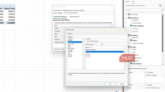 Format cells dialog box in Excel.