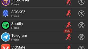 A list of frozen apps inside SuperFreezZ.