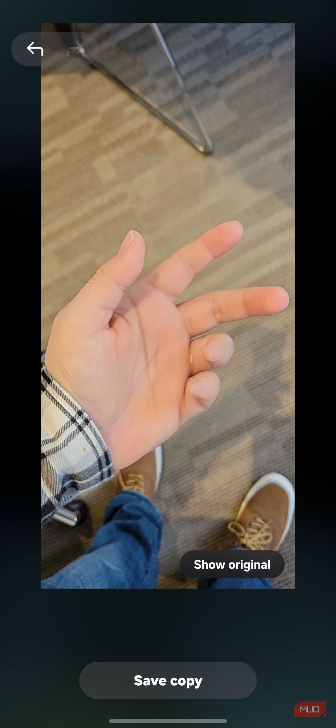 generative fill with hand
