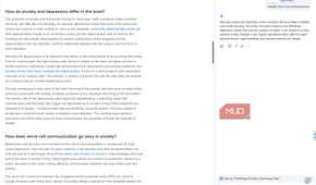 Gemini in Chrome explains a selected section about anxiety and depression in simpler, nontechnical terms