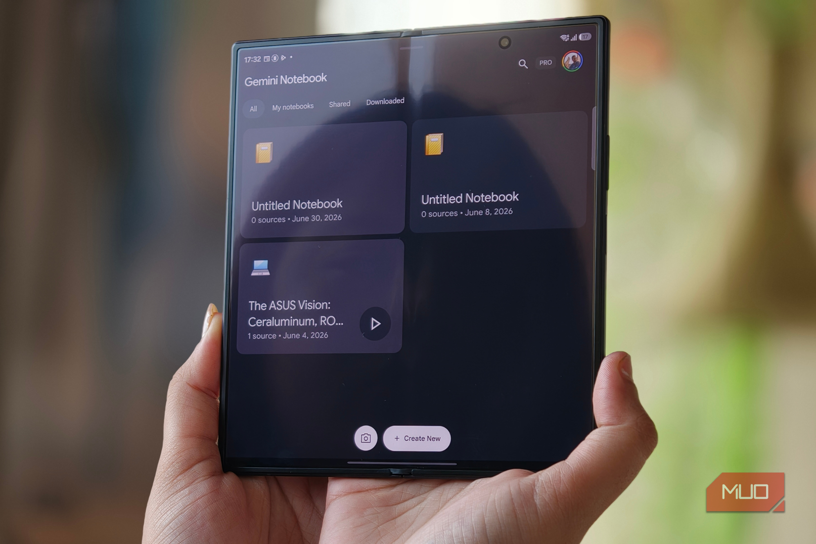 Gemini Notebook notebooks visible on the Galaxy Z Fold 8 Ultra