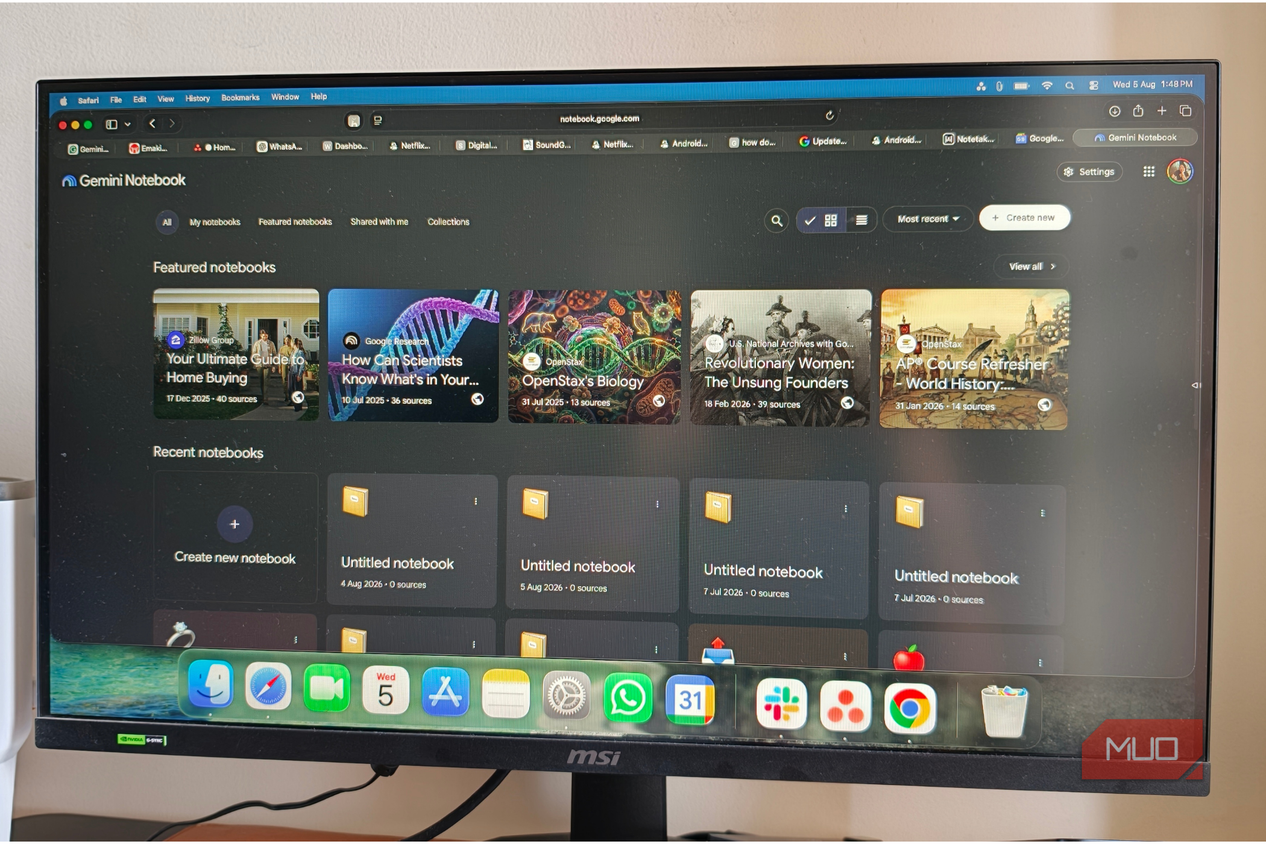 Gemini Notebook opened on PC