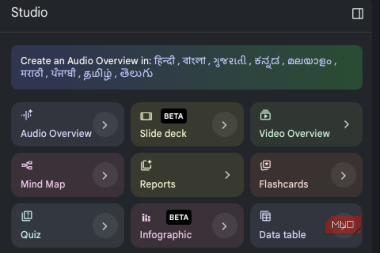 Gemini Notebook studio tools