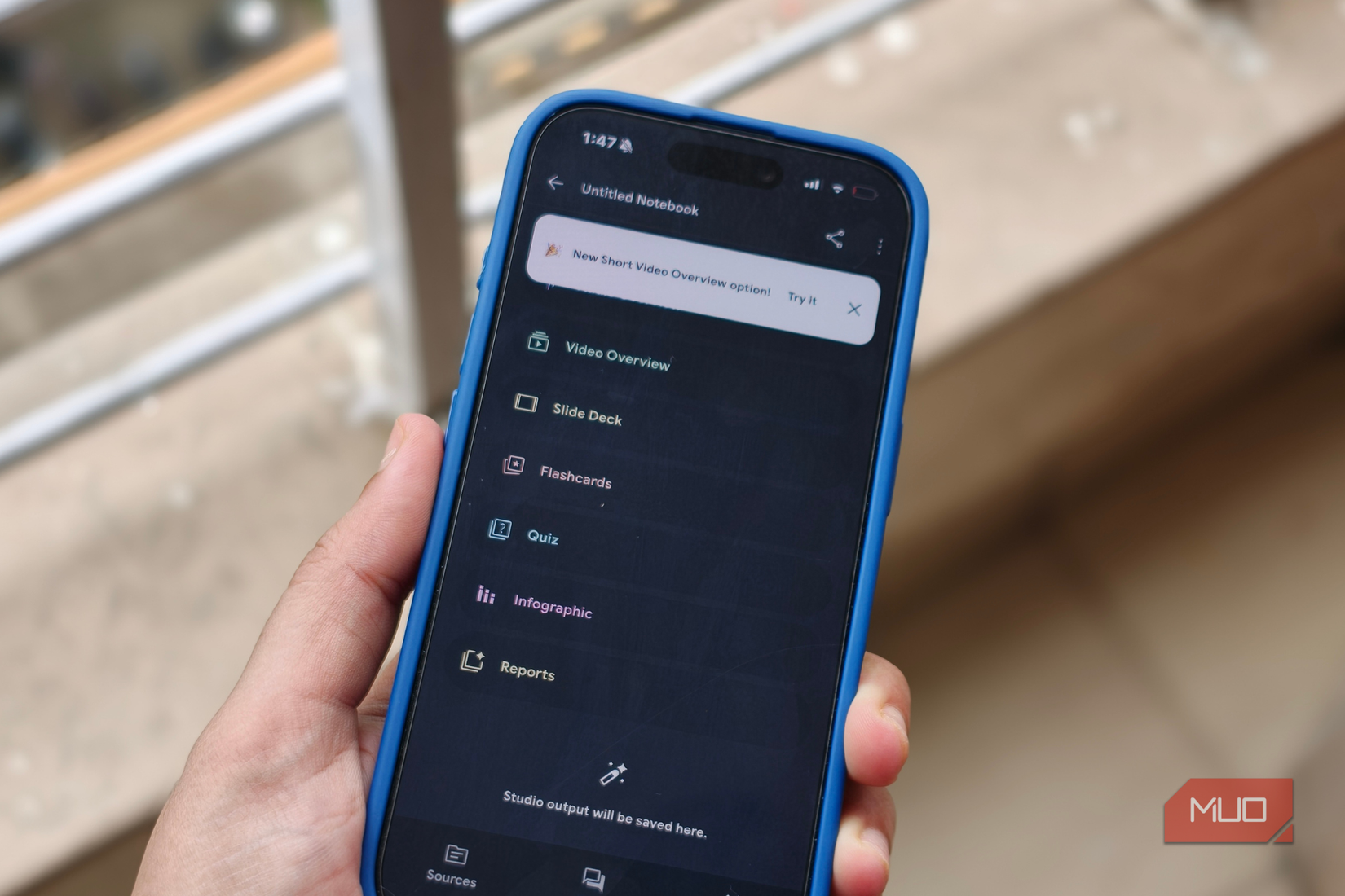 Gemini Notebook tools visible on iPhone