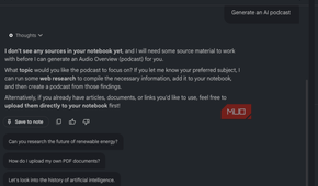 Generate an AI podcast on Gemini Notebook with Audio Overviews