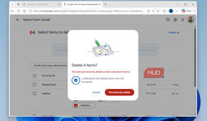 Gmail delete email prompt