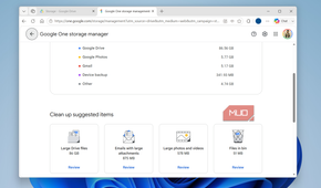 Gmail storage cleanup menu