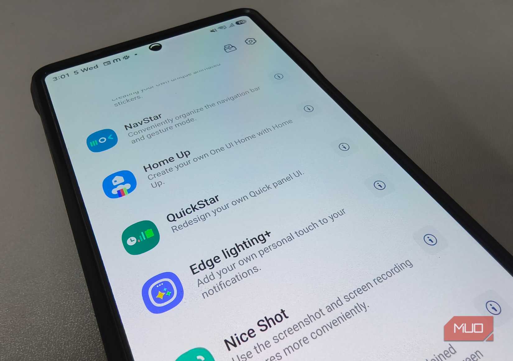Good Lock modules list on a Galaxy phone