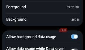 Google app data usage with background data enabled