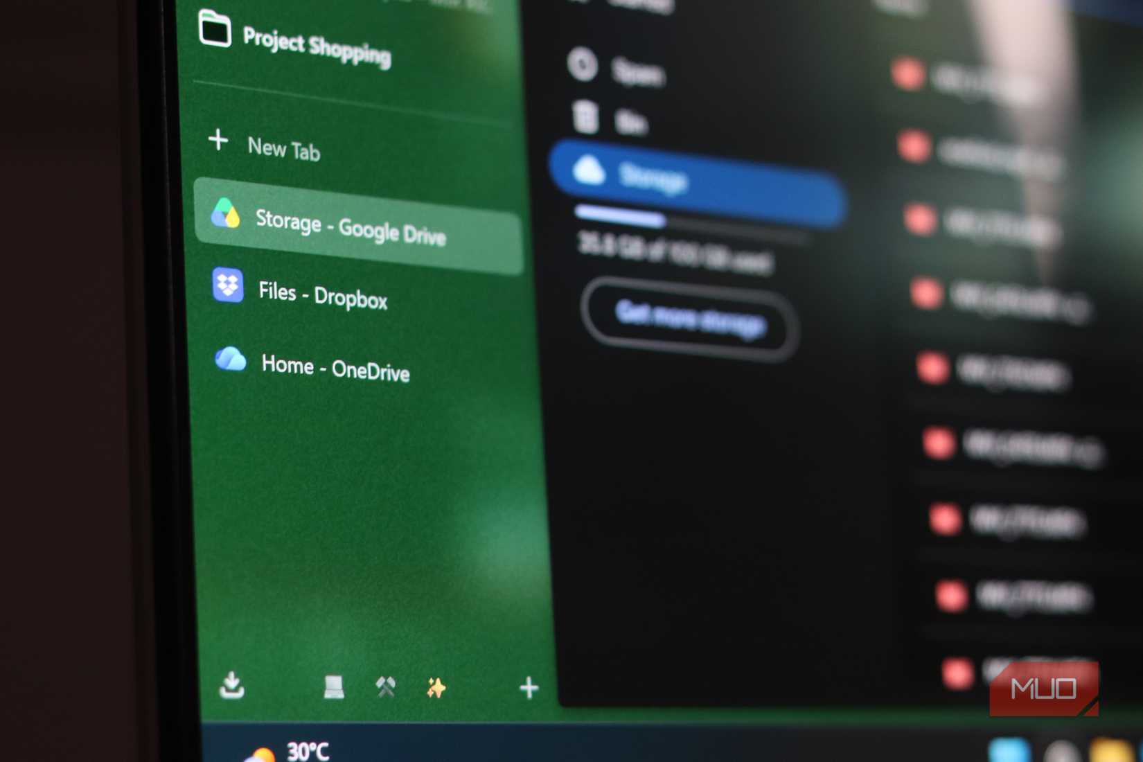 Google Drive, OneDrive மற்றும் Dropbox ஆகியவை உலாவியில் திறக்கப்படுகின்றன.