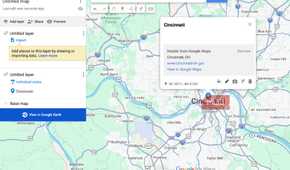 Putting a pin in Cincinnati in Google My Maps