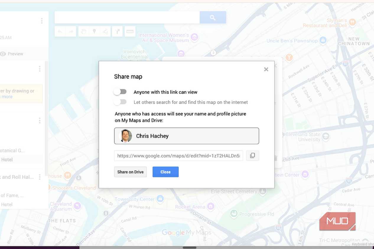Sharing your Google My Maps via multiple ways