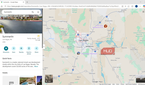 Google Maps showing Las Vegas local places on a PC