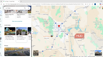 Google Maps showing Las Vegas local places on PC