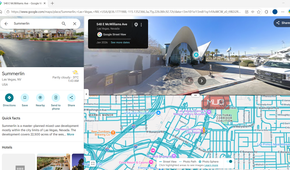 Google Maps showing Las Vegas museum on a PC