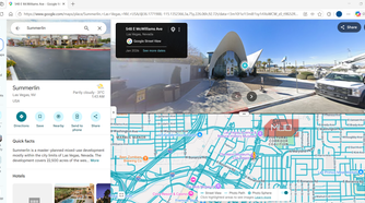 Google Maps showing Las Vegas museum on a PC