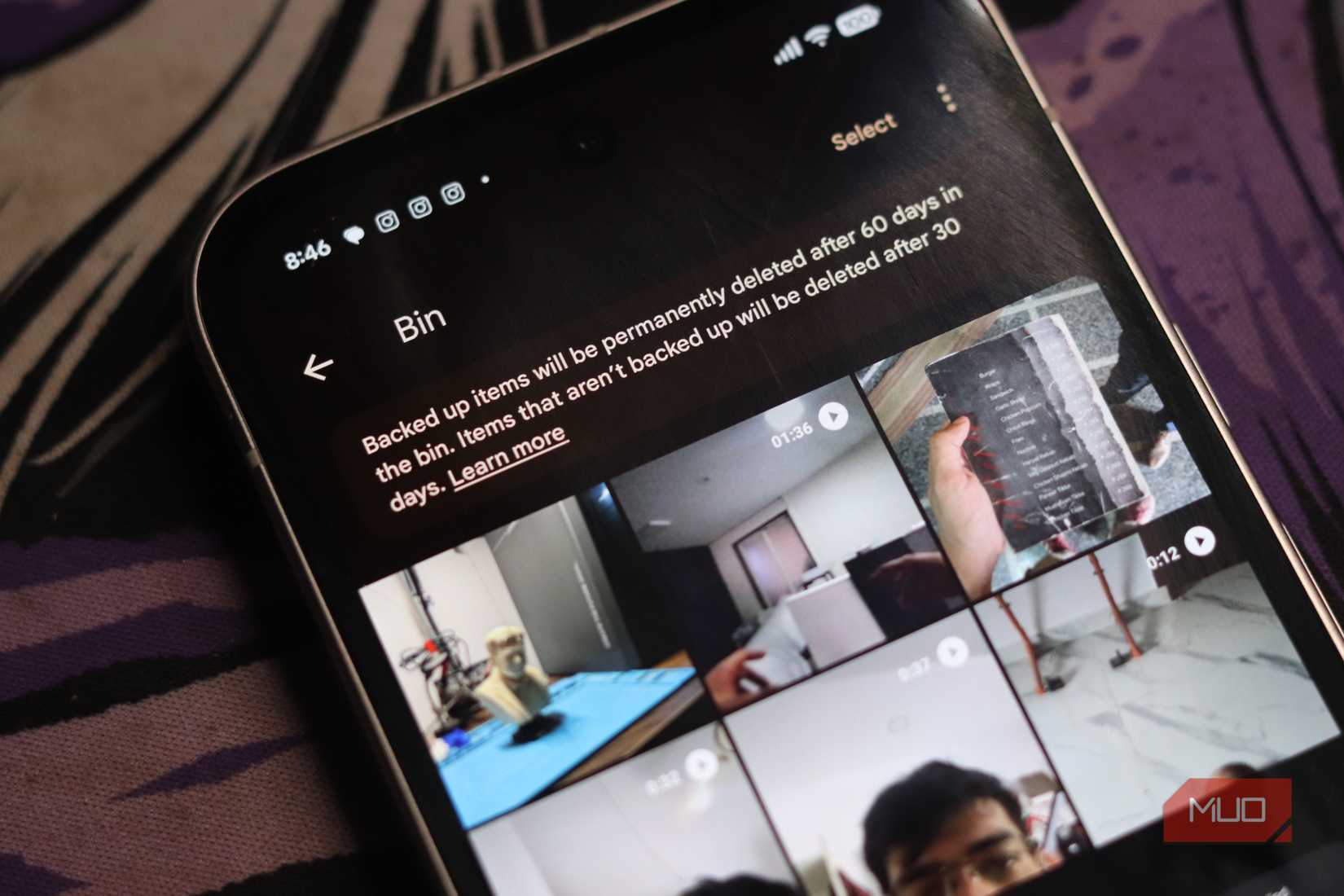 Google Photos bin folder. 