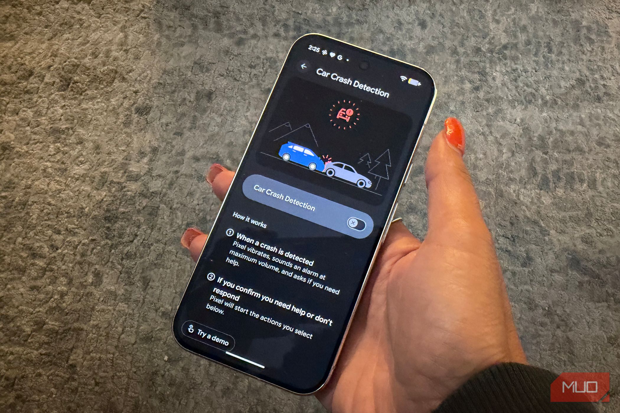 google pixel 11 pro car crash detection main page