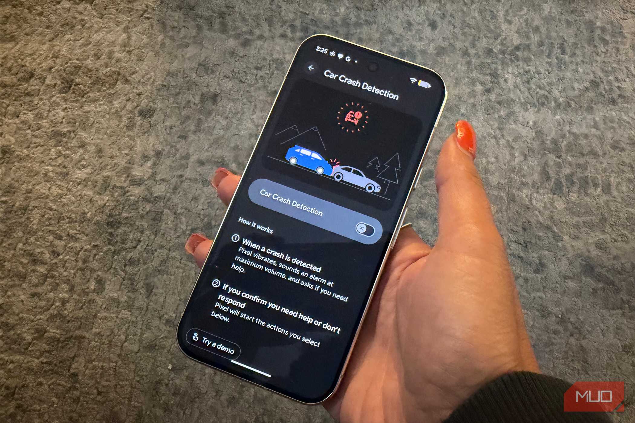 google pixel 11 pro car crash detection main page