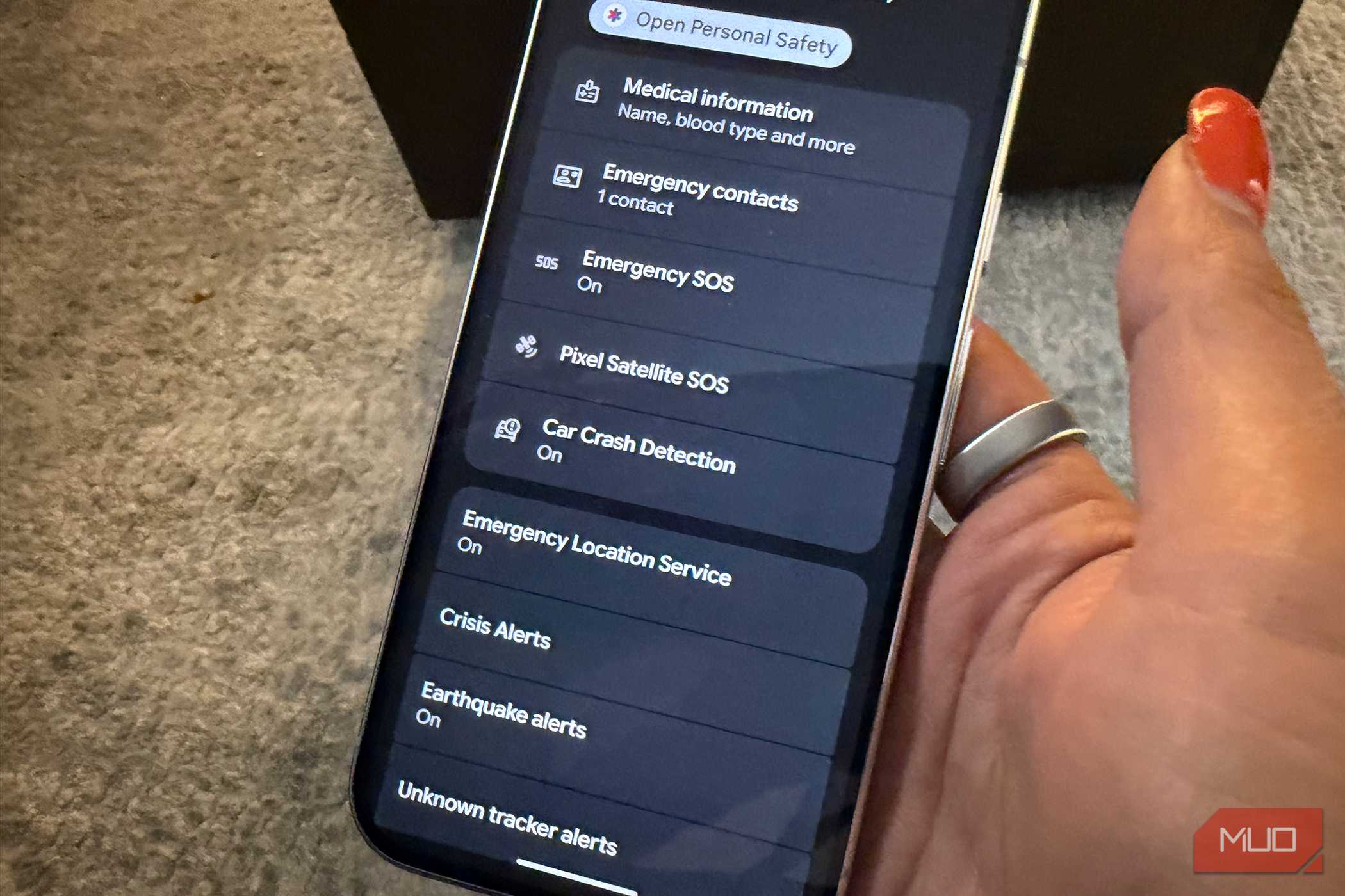 google pixel 11 pro car crash detection settings menu