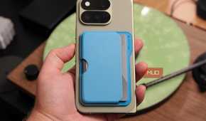 The Caseology wallet on a Pixel 11 Pro Fold with Qi2.