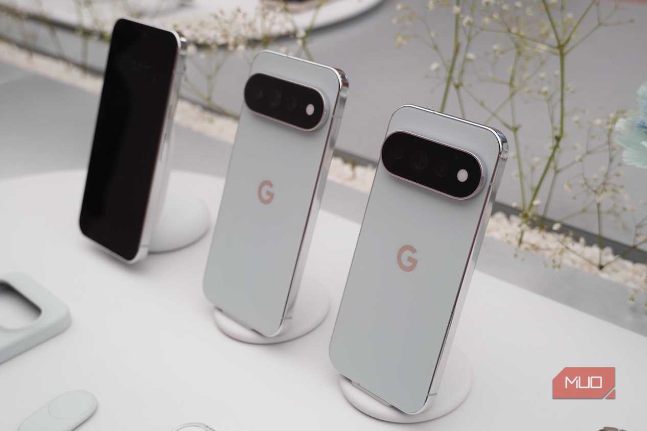 A lineup of Google Pixel 11 Pro/Pro XL phones.
