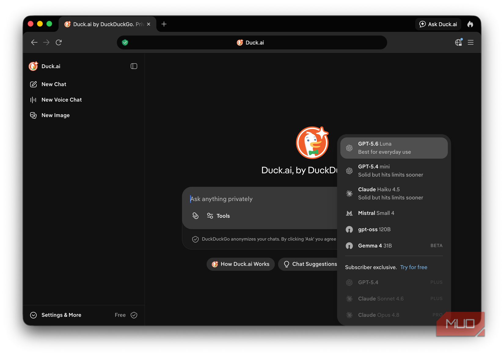 GPT 5.6 in Duck.ai