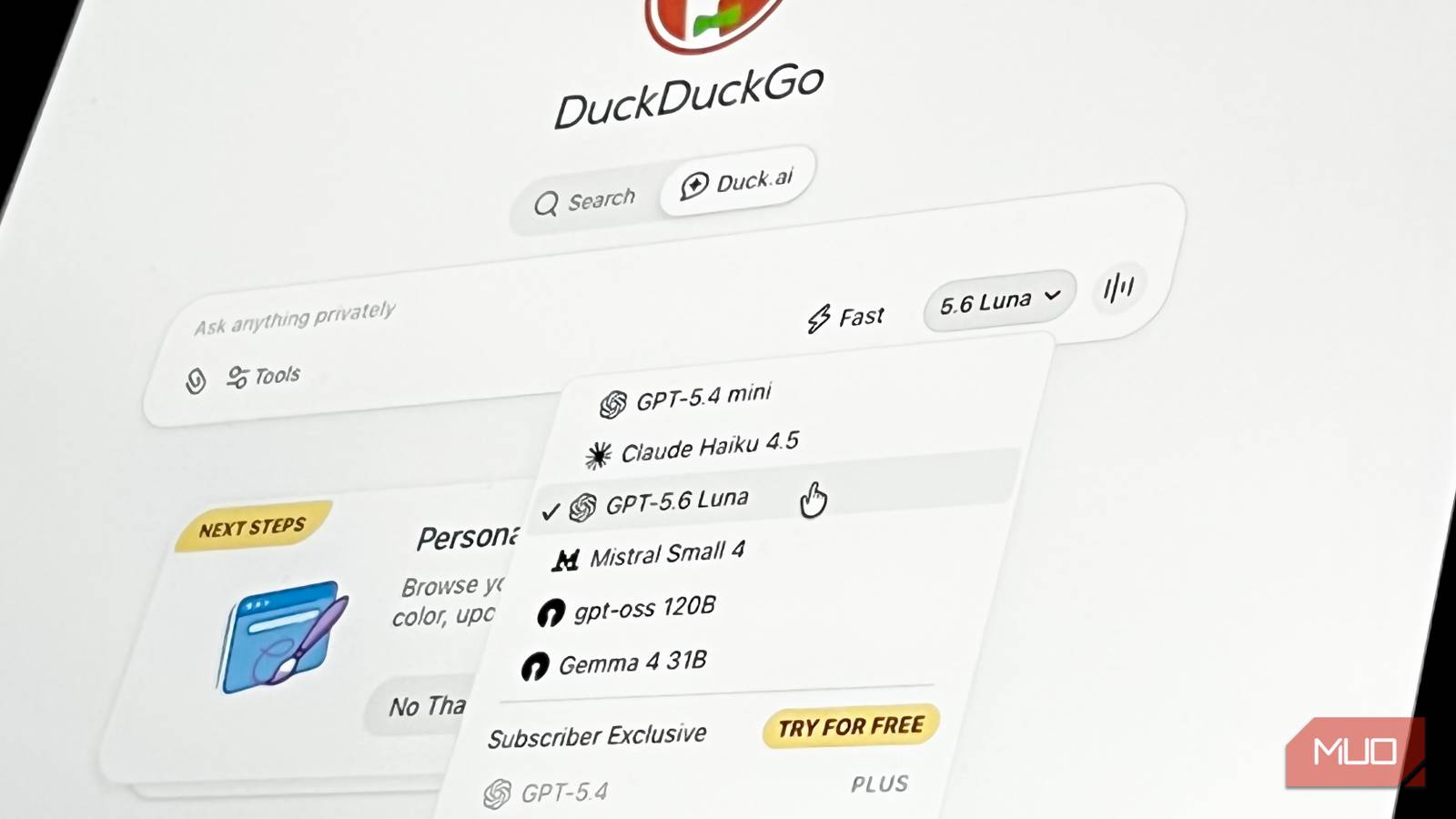 GPT 5.6 Luna on Duck.ai
