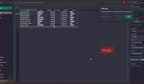 Gris table with sharing tooltip.