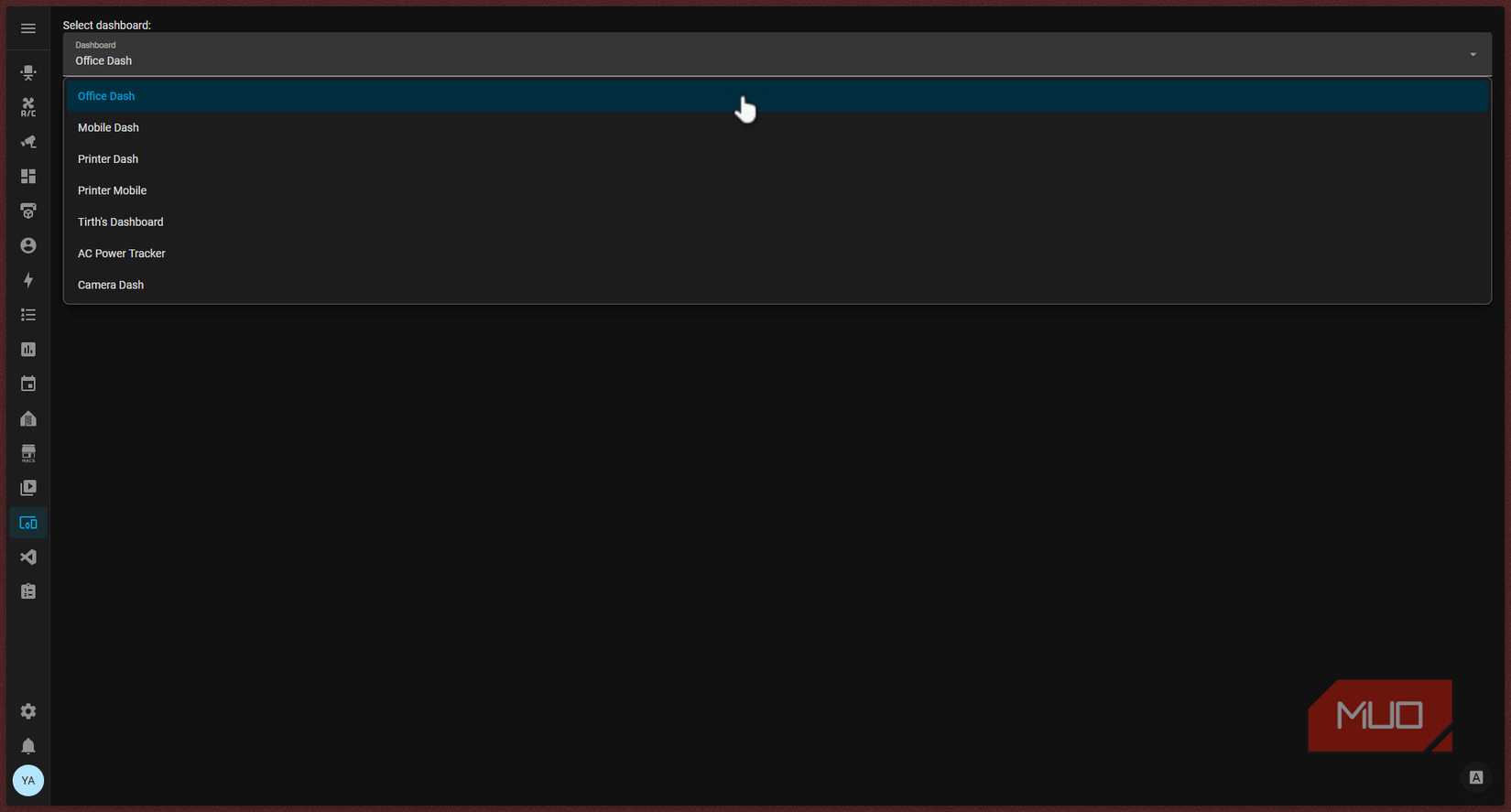 HA device specific dashboard selector.