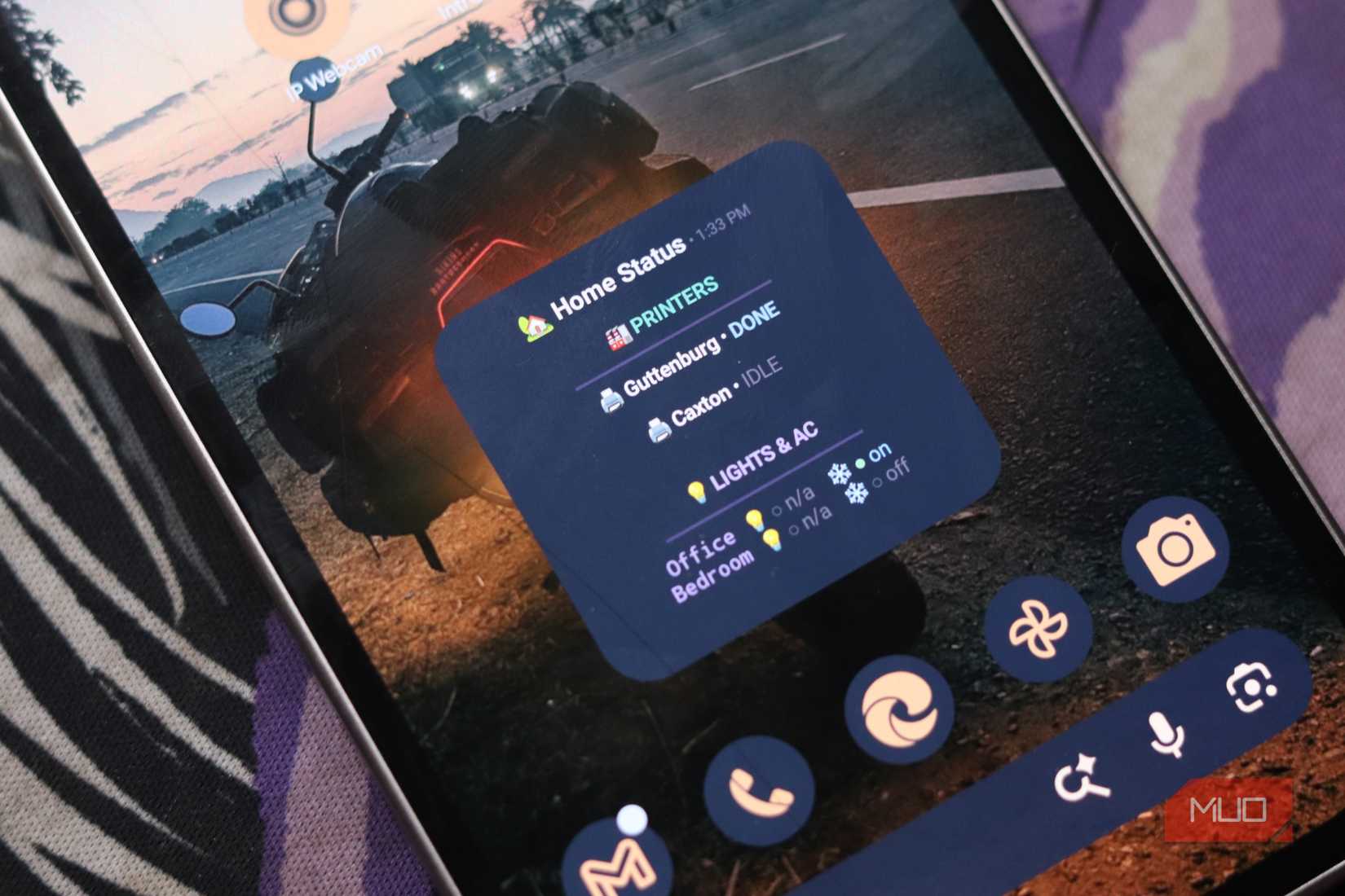 HA Template widget with home information.